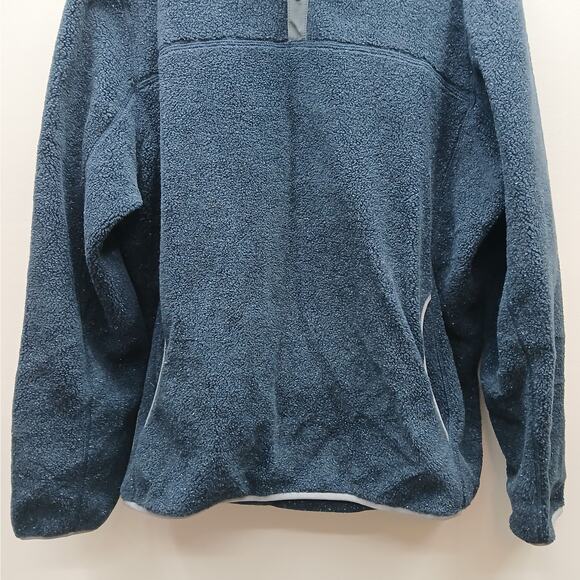 J. Crew NWT Nordic Fleece Mock Neck Sherpa 1/4 Snap Pullover Sweater Blue SZ XL - Picture 12 of 12